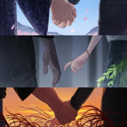 포트폴리오-배경과 손 일러스트