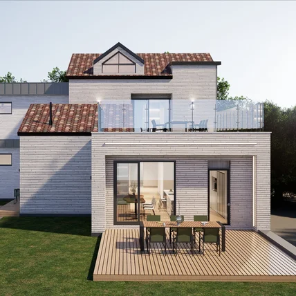 포트폴리오-2층 주택 외부 투시도