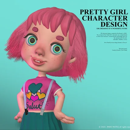 포트폴리오-3d 프리티걸 캐릭터 디자인/ CHARACTER DESIGN/ 3d 포스터