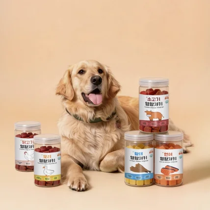 포트폴리오-[패키지 디자인] 반려동물 간식 패키지 5종