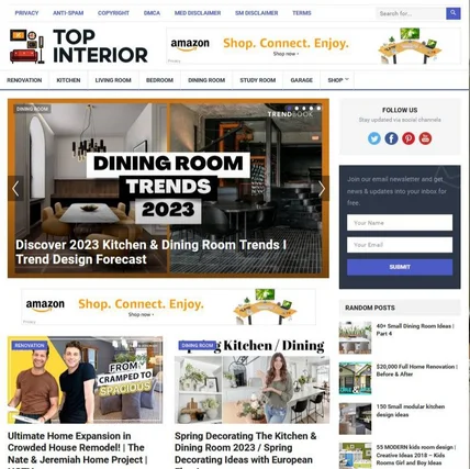 포트폴리오-아마존 제휴 마케팅 웹사이트 : 인테리어