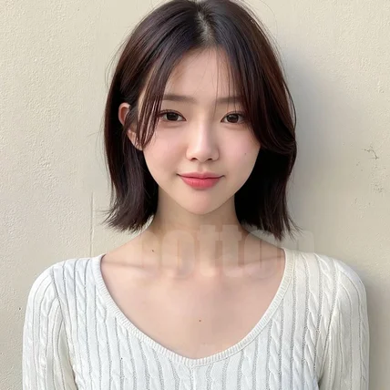 포트폴리오-단발 헤어모델 이미지