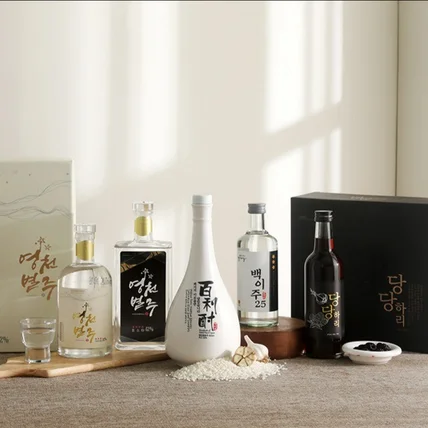 포트폴리오-[제품촬영] 전통주 제품 브랜딩 사진 · 패키지 촬영