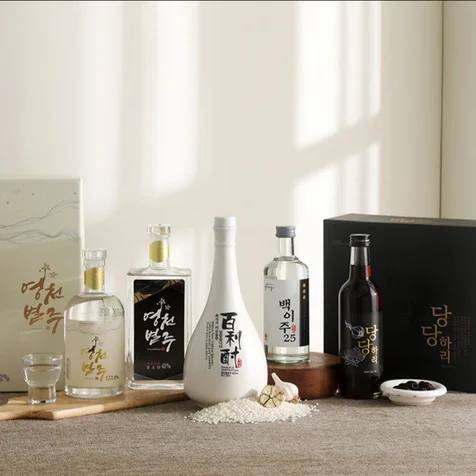 포트폴리오-[제품촬영] 전통주 제품 브랜딩 사진 · 패키지 촬영