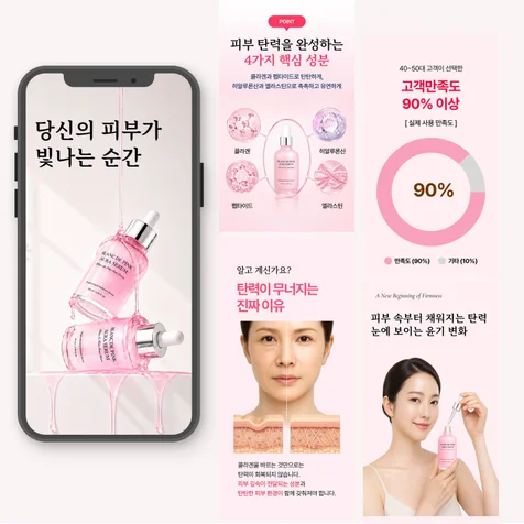 포트폴리오-화장품/ 탄력 세럼 상세페이지 제작