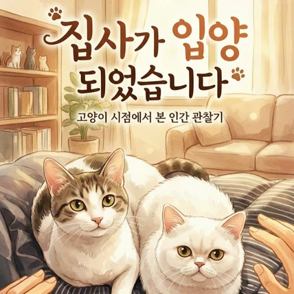 포트폴리오-[웹소설표지] 집사가 입양 되었습니다 실제 반려묘 기반 커스텀 표지 제작