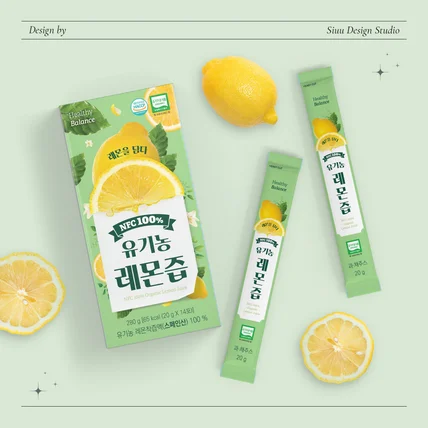 포트폴리오-유기농레몬즙 패키지 디자인