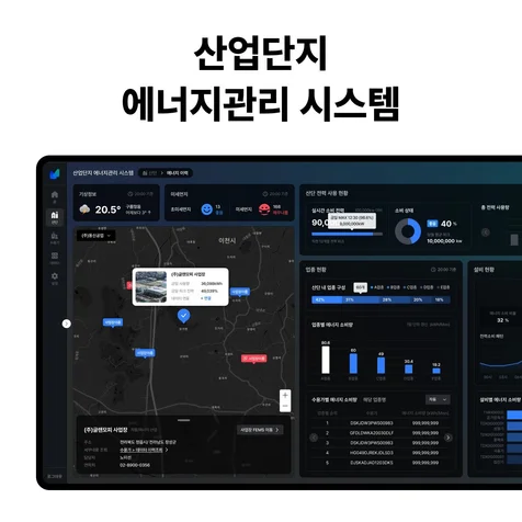 포트폴리오-(크몽 프로젝트)산업단지 에너지 시스템 대시보드 디자인 및 퍼블리싱