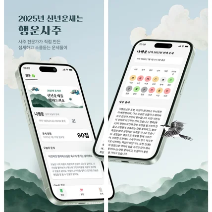 포트폴리오-사주 앱 구글, 애플 스토어 출시 스크린샷