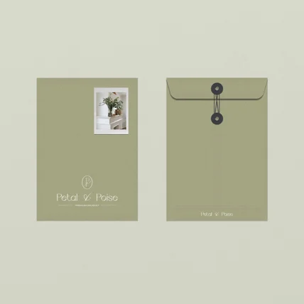포트폴리오-플라워, 부케 제작 브랜드 로고 _ Petal & Poise 로고디자인 로고제작