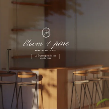 포트폴리오-플라워샵 꽃집 로고 BLOOM & PINE 로고디자인 로고제작