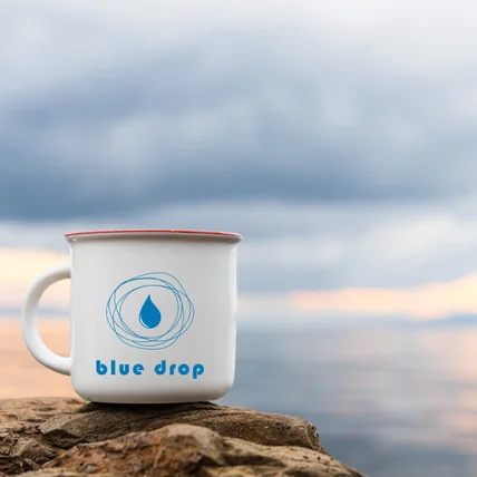 포트폴리오-[카페 브랜드 로고] 핸드메이드 감성을 담은 ‘blue drop coffee’ 로고 패키지