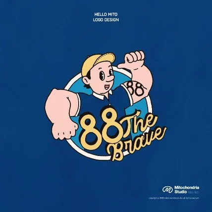 포트폴리오-대형화물전문 배송업체 <88 the brave> 일러스트 로고