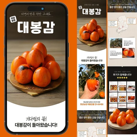 포트폴리오-대봉상세페이지 상세페이지 상세페이지디자인 식품상세페이지 농산물상세페이지