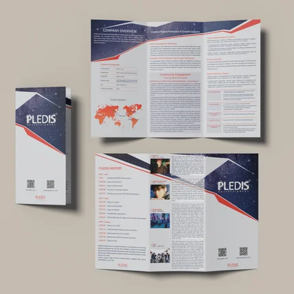 포트폴리오-플레디스-하이브 자회사 행사 리플릿제작(한글/영문)