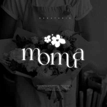 포트폴리오-꽃집로고 | 유니크로고 , 분위기있는 심볼+텍스트로고