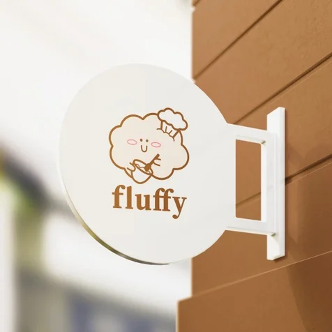 포트폴리오-[fluffy]-디저트 카페, 베이커리 로고, 카페 로고, 캐릭터 로고