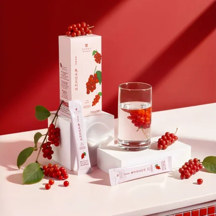 포트폴리오-[제품사진/연출/보정] 오미자 스틱 제품 촬영