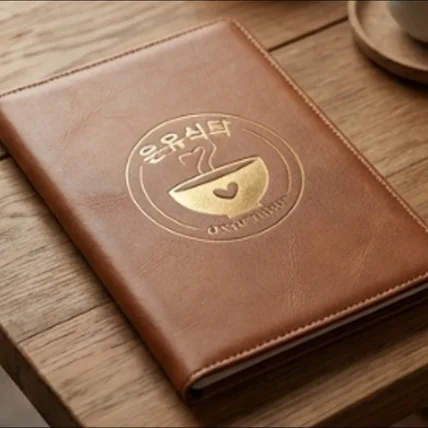 포트폴리오-따뜻한 한식 다이닝 브랜드 ‘온유식탁’ 원형 엠블럼 로고 디자인