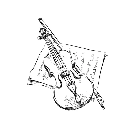 포트폴리오-바이올린 선화 일러스트