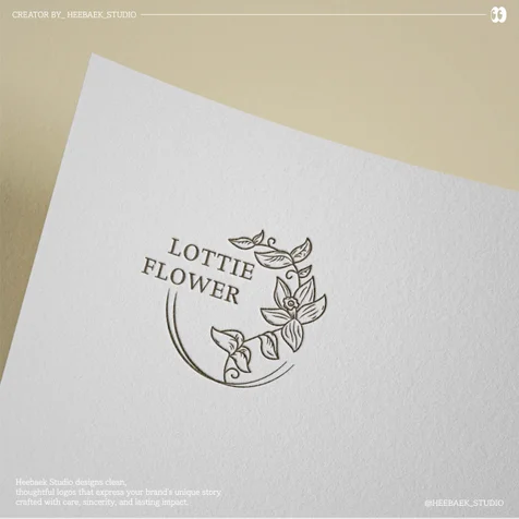 포트폴리오-꽃집로고 "LOTTIE FLOWER"