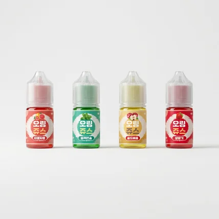 포트폴리오-오링쥬스 전자담배 액상 라벨 디자인