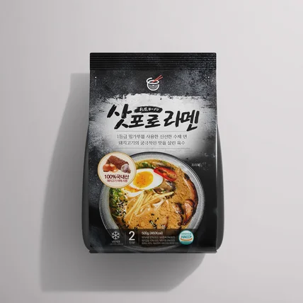 포트폴리오-사포로 라멘 밀키트 파우치 디자인