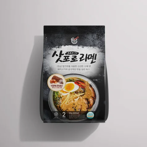 포트폴리오-사포로 라멘 밀키트 파우치 디자인