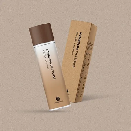 포트폴리오-비건글로우 꼼부차 토너 패키지 디자인