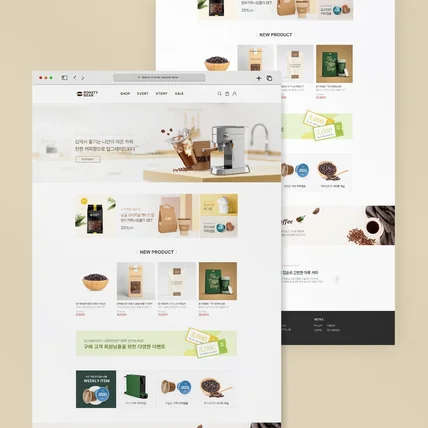 포트폴리오-로스팅 커피 브랜드 상품 쇼핑몰 제작