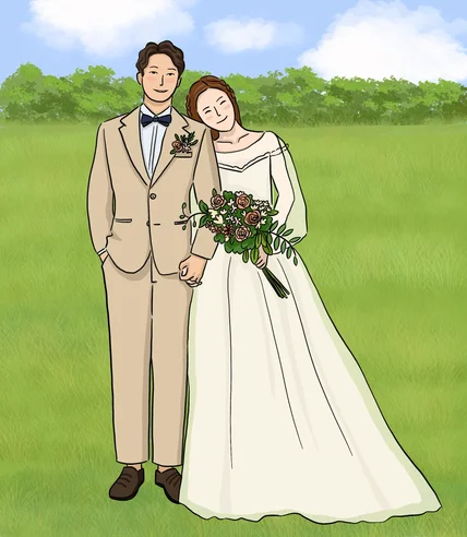 포트폴리오-웨딩사진 일러스트