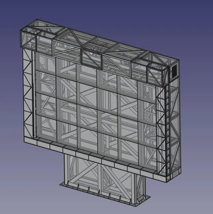 포트폴리오-자동화 기능 추가 대형(6MX6M)광고판 구조물 설계