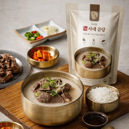 포트폴리오-세련된 프리미엄 곰탕 파우치 디자인