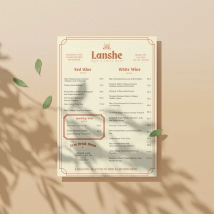 포트폴리오-와인 메뉴판