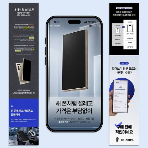 포트폴리오-프리미엄 리퍼비시폰 브랜드를 위한 신뢰형 상세페이지 디자인