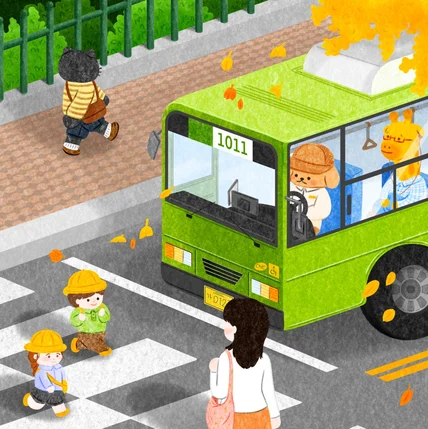 포트폴리오-가을의 도로 풍경 일러스트 풍경일러스트 홍보일러스트 포스터