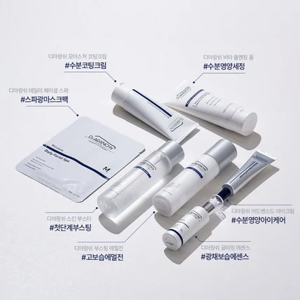 포트폴리오-스킨케어 모이스쳐 라인 패키지 디자인 (용기+단상자+마스크팩+튜브)