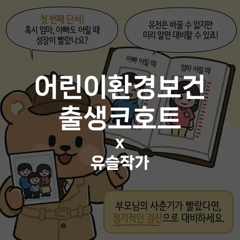 포트폴리오-[어린이환경보건출생코호트] 인스타툰 작업