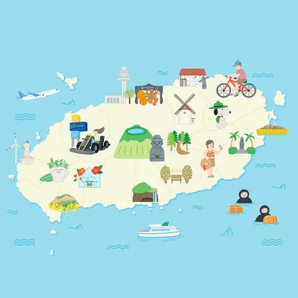 포트폴리오-제주 지도 일러스트