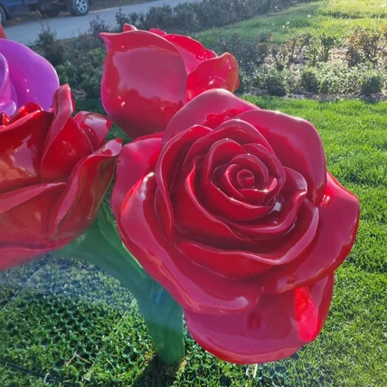 포트폴리오-장미 조형물 꽃조형물 대형장미 정원 소품 FRP조형물