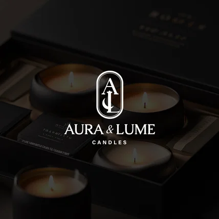 포트폴리오-AURA&LUME 캔들브랜드 로고디자인
