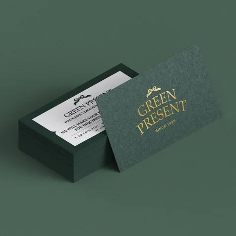 포트폴리오-GREEN PRESENT 로고 및 명함 디자인