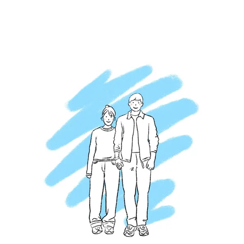 포트폴리오-낙서&크레파스 감성 커플 일러스트#2