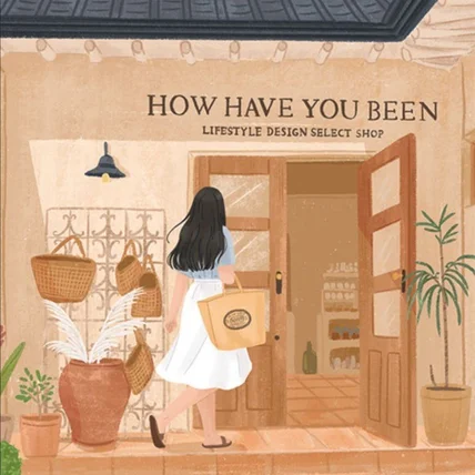 포트폴리오-소품샵 홍보 엽서용 일러스트 작업