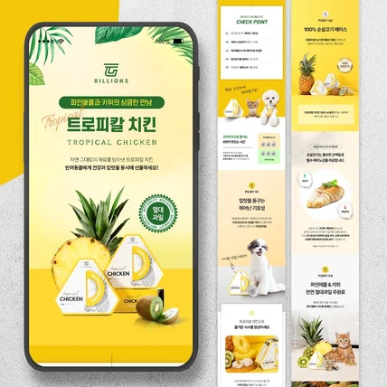 포트폴리오-강아지 고양이 순살코기 열대과일 영양 간식