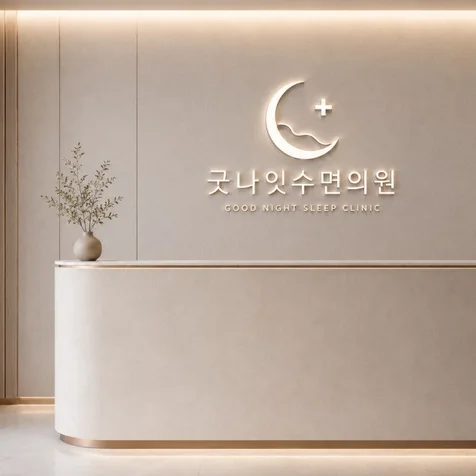 포트폴리오-[병원 로고] 편안한 분위기의 굿나잇수면의원 로고 디자인