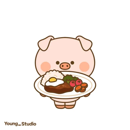 포트폴리오-돼지 뭐 먹지?(움직이는 이모티콘)