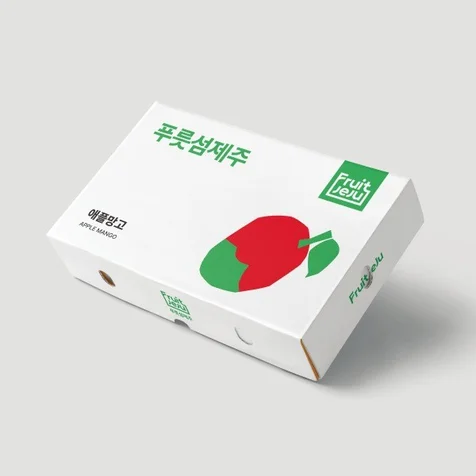 포트폴리오-[푸릇섬제주] 딸기 단상자 패키지 디자인