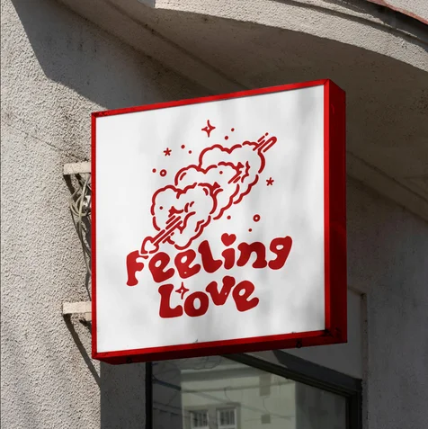 포트폴리오-칵테일바 로고 디자인, Feeling Love