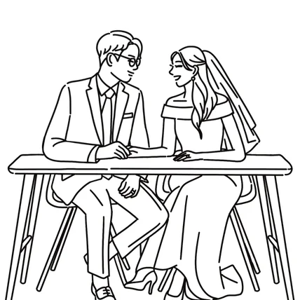 포트폴리오-웨딩사진 라인드로잉66